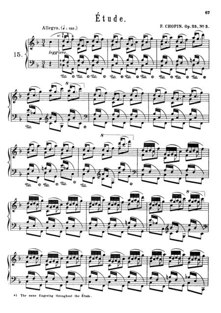 Free Sheet Music Chopin Etude In F Major Op 25 No 3 Original Complete Version