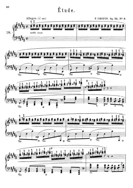 Chopin Etude In G Minor Op 25 No 6 Original Complete Version Sheet Music