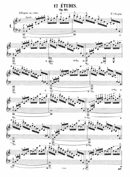 Free Sheet Music Chopin Etude Op 10 No 1 To 12 Full Original Complete Version