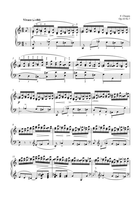 Free Sheet Music Chopin Etude Op 10 No 7
