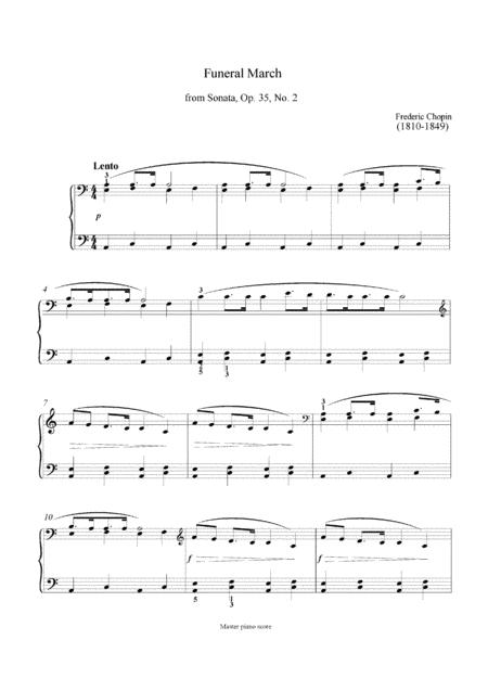 Chopin Funeral March Easy Piano Arrangement Sheet Music