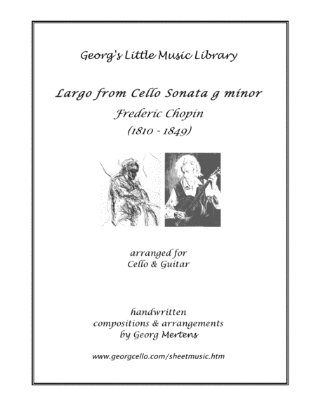 Chopin Largo From Cello Sonata For Cello Guitar Sheet Music