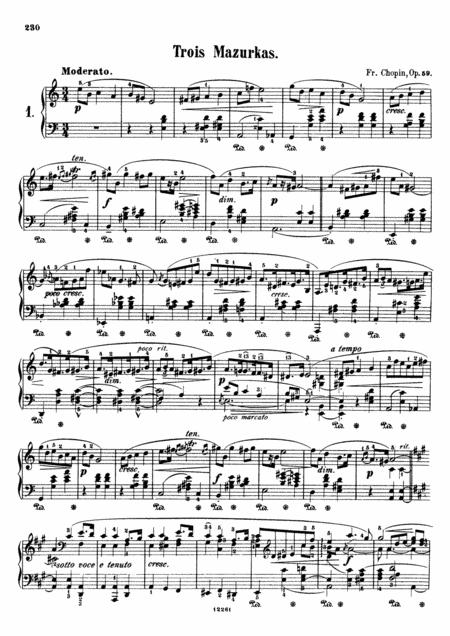 Free Sheet Music Chopin Mazurka Op 59 No 1 In A Minor Original Version