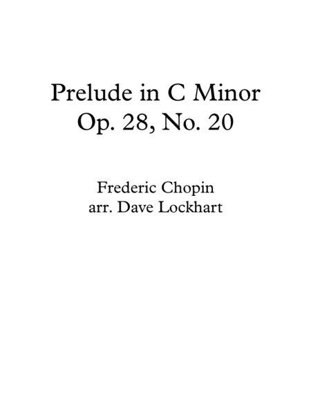 Chopin Prelude In C Minor Funeral String Quartet Sheet Music