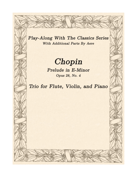 Chopin Prelude In E Minor A Trio For Flute Violin And Piano Sheet Music