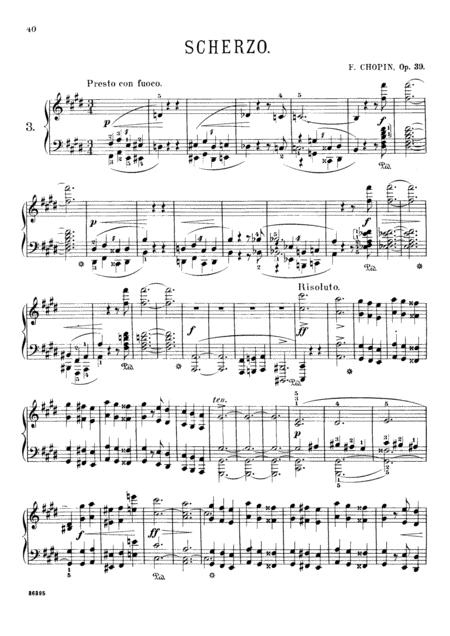 Free Sheet Music Chopin Scherzo In C Minor Op 39 Complete Version