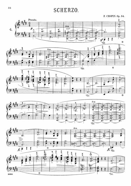 Chopin Scherzo No 4 In E Major Op 54 Complete Version Sheet Music