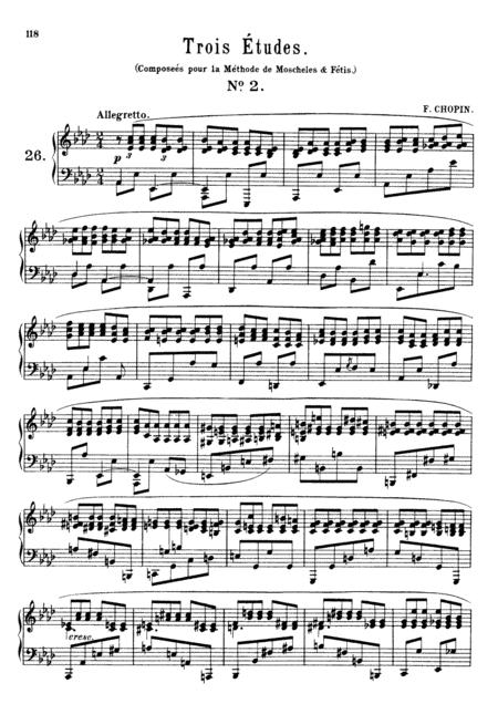 Free Sheet Music Chopin Tude Kk Iib 3 No 2 In Ab Major Original Version
