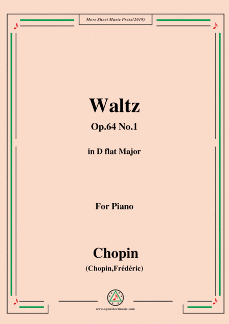 Free Sheet Music Chopin Waltz Op 64 No 1 In D Flat Major For Piano