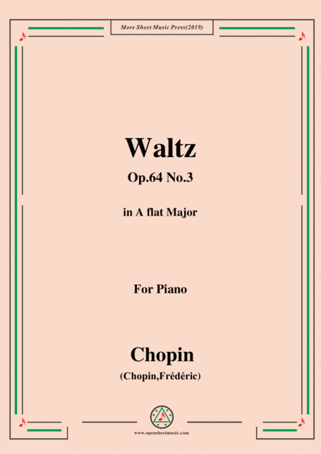 Chopin Waltz Op 64 No 3 In A Flat Major For Piano Sheet Music