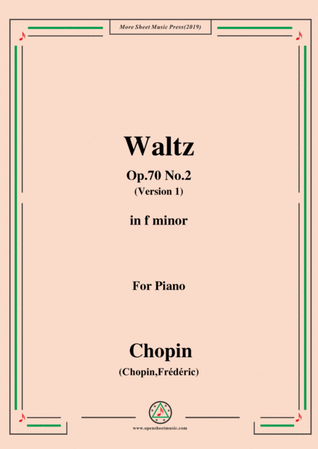 Free Sheet Music Chopin Waltz Op 70 No 2 In F Minor For Piano