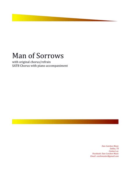 Choral Man Of Sorrows Satb Sheet Music