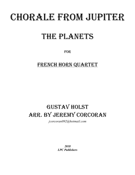 Free Sheet Music Chorale From Jupiter For French Horn Quartet