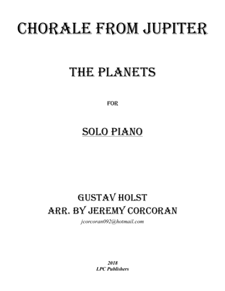 Chorale From Jupiter For Solo Piano Sheet Music