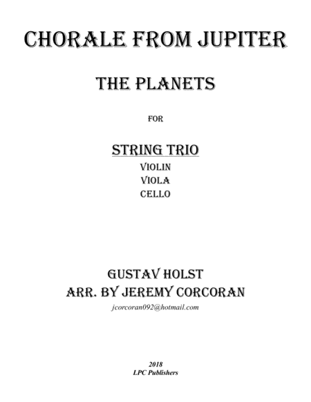 Chorale From Jupiter For String Trio Sheet Music