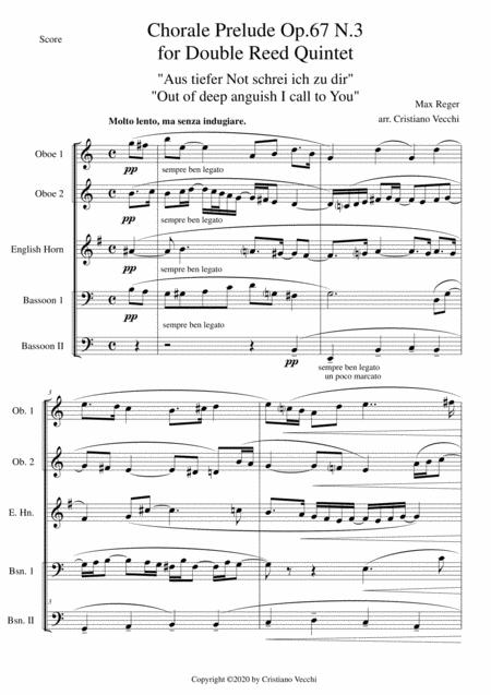 Free Sheet Music Chorale Prelude Op 67 N 3 For Double Reed Quintet