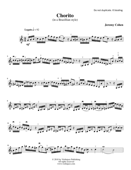 Free Sheet Music Chorito Solo