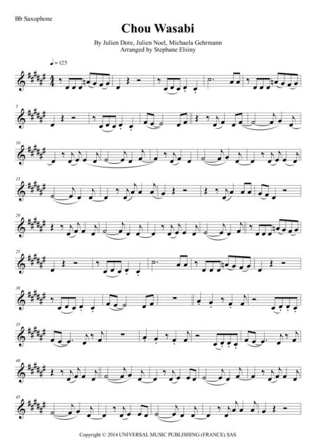 Free Sheet Music Chou Wasabi Julien Dore Karaoke For Saxophone Bb