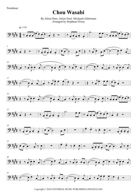 Free Sheet Music Chou Wasabi Julien Dore Karaoke For Trombone