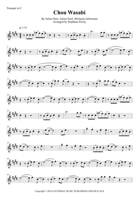 Free Sheet Music Chou Wasabi Julien Dore Karaoke For Trumpet In C