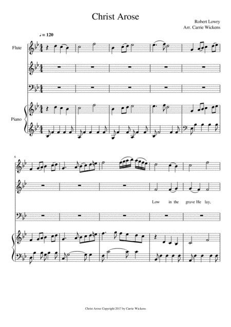 Free Sheet Music Christ Arose Satb