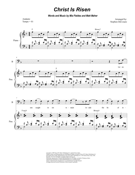 Christ Is Risen For Vocal Trio Sab Sheet Music