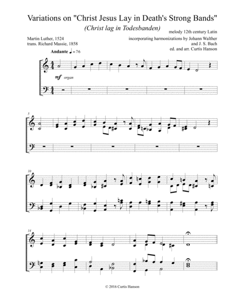 Christ Jesus Lay In Deaths Strong Bands Satb Sheet Music