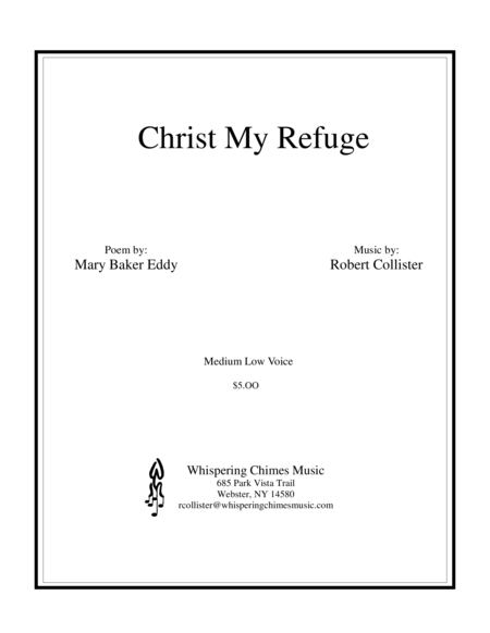 Free Sheet Music Christ My Refuge Medium Low Voice