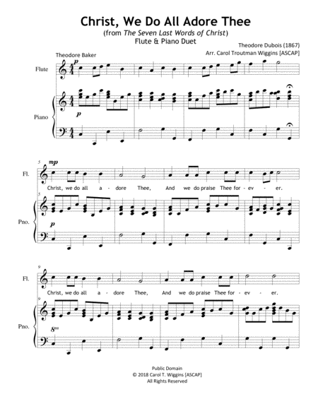 Christ We Do All Adore Thee Flute Piano Sheet Music