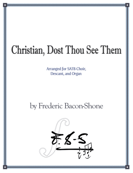 Free Sheet Music Christian Dost Thou See Them