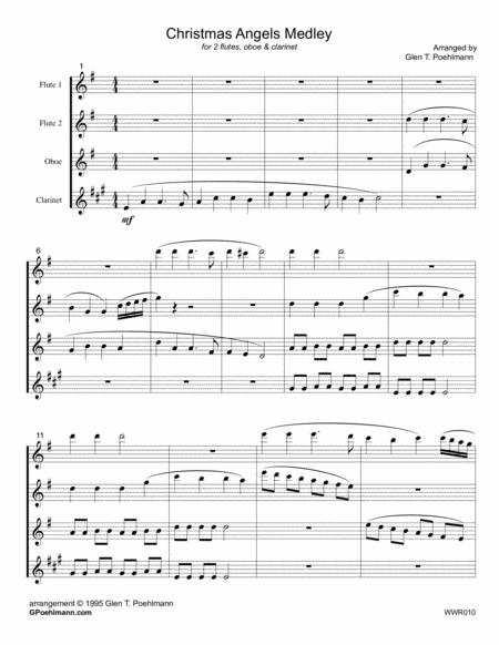 Christmas Angels Medley Woodwind Quintet 3 Carol Medley Sheet Music