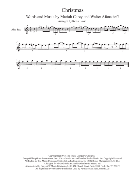 Christmas Baby Please Come Home Alto Sax Solo Sheet Music