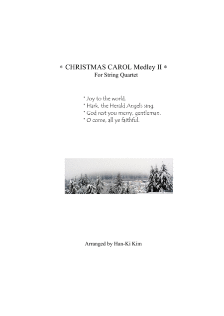 Christmas Carol Medley Ii For String Quartet Sheet Music