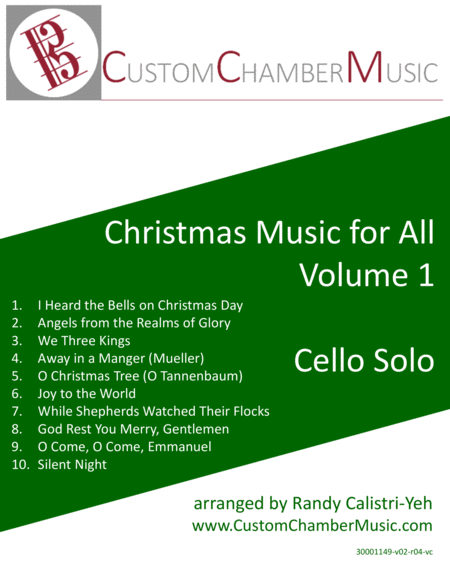 Christmas Carols For All Volume 1 For Cello Solo Sheet Music