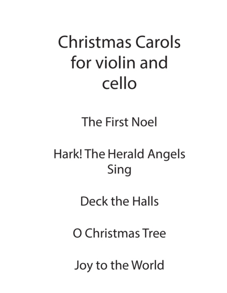 Free Sheet Music Christmas Carols For Violin And Cello Duo