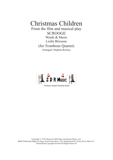 Free Sheet Music Christmas Children For Trombone Quartet