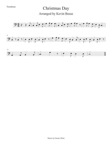 Free Sheet Music Christmas Day Easy Key Of C Trombone