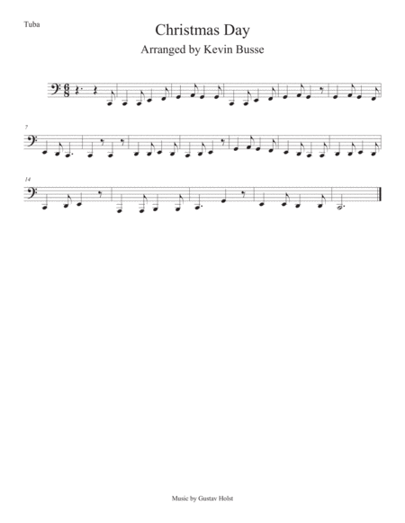 Free Sheet Music Christmas Day Easy Key Of C Tuba