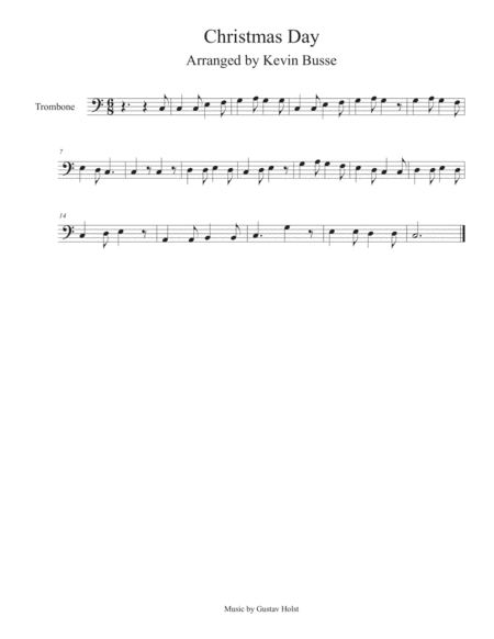 Christmas Day Trombone Sheet Music