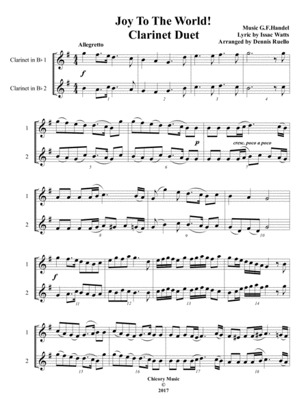 Christmas Duet Collection For Clarinet Sheet Music