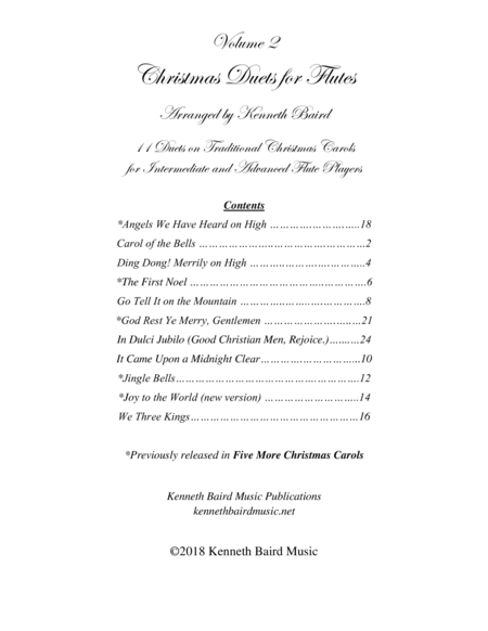 Christmas Duets Volume 2 For Flutes Sheet Music