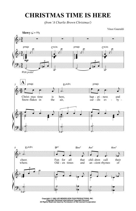Free Sheet Music Christmas Is Coming From A Charlie Brown Christmas For Piano And Acoustic Bass