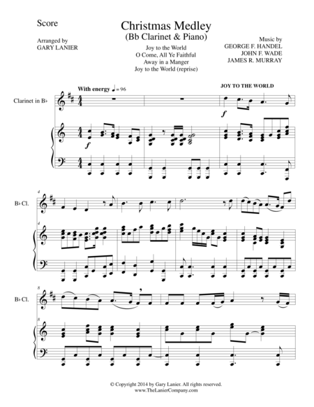 Free Sheet Music Christmas Joy Medley Bb Clarinet Piano And Clar Part