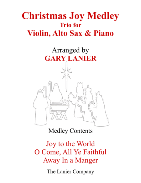 Christmas Joy Medley Trio Violin Alto Sax Piano With Parts Sheet Music