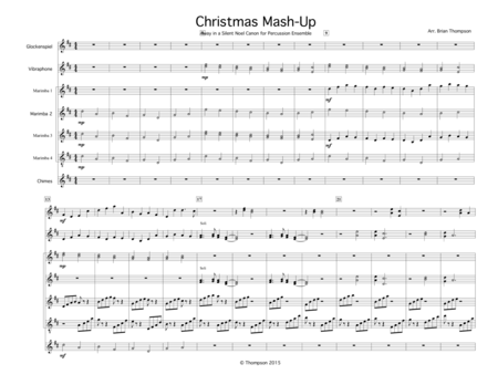 Christmas Mash Up For Percussion Ensemble Sheet Music