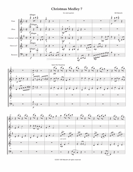 Christmas Medley 7 For Wind Quintet Sheet Music