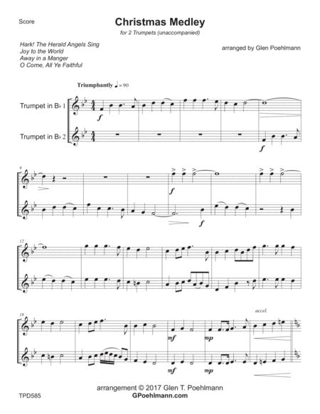 Free Sheet Music Christmas Medley For 2 Trumpets Unaccompanied