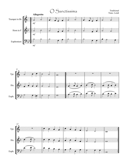 Christmas Music For Brass Trio Sheet Music