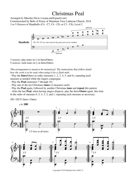 Free Sheet Music Christmas Peal For Handbells