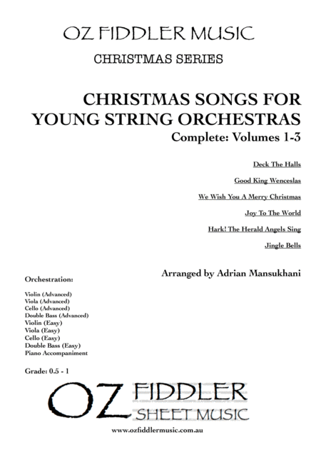 Free Sheet Music Christmas Songs For Young String Orchestras Complete Volumes 1 3 Mixed Difficulties